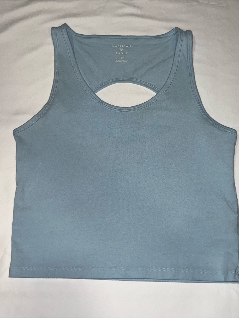 American Eagle Outfitters Pale Blue Racerback Crop Tank